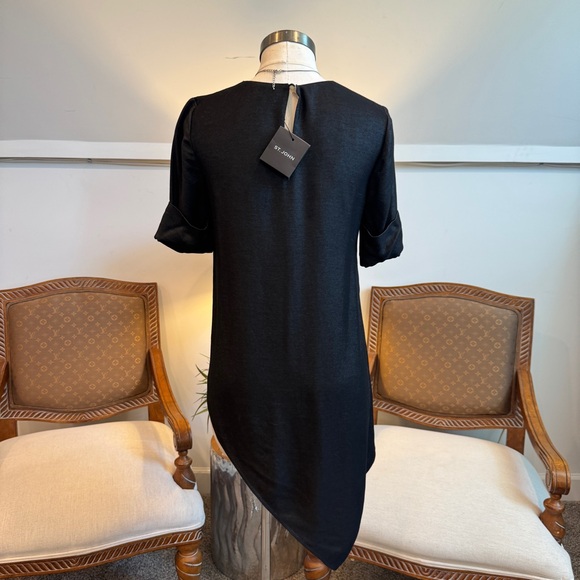NWT St. John Black Asymmetrical Blouse Top - Picture 3 of 6